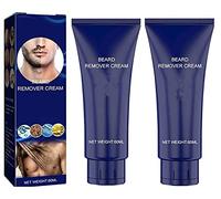Men Permanent Hair Beard Removal Cream, Natural Soft Painless Beard Remover Cream, Men Hair Removal Cream, Men Depilatory Paste Face Moustache for Face, Underarms, Legs, Chest, Arms (2pcs)