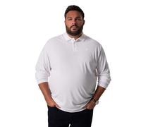Men Plus Men+ Poloshirt, Bauchfit, Basic, piqué, Langarm, bis 10 XL Polo a Maniche Lunghe, Bianco Neve, 8XL Uomo