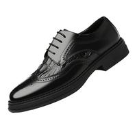 Men’s British Style Luxury Lace Up Formal Leather Tuxedo Shoes Black Height Increase Dress Oxfords for Wedding and Party(40 EU)