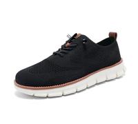 Men’s Business Casual Oxford Sneakers-Lightweight Lace-Up Dress Shoes for Work,Travel & Daily Commute (Black,40)