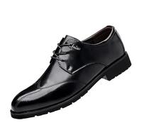Men’s Classic Lace-Up Leather Oxford Shoes Height-Increasing Office Dress Shoes Comfortable & Stylish(Black,38 EU)