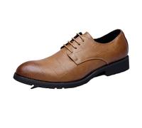 Men’s Comfort Lace Up Oxford Dress Shoes Orthopedic Leather Brogue Business Formal Footwear(Amarillo,39 EU)