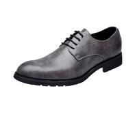 Men’s Comfort Lace Up Oxford Dress Shoes Orthopedic Leather Brogue Business Formal Footwear(Grey,42 EU)