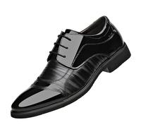 Men’s Fashion Lace Up Pointed Toe French Leather Low Top Formal Wedding Dress Oxfords Comfortable Business Shoes(38 EU)