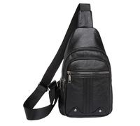 Men’s Sling Shoulder Bag - Stylish PU Leather Chest Pack | Small Travel Day Bag with Adjustable Strap, Casual crosbody Messenger for Shopping, Cycling, Hiking, Work, Compact Portable Accessory