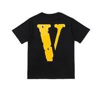 Men T Shirt 100% Cotton Brand Streetwear Women's T-Shirt USA Summer Short Sleeve Harajuku Hip Hop Tshirt Vlone Black M