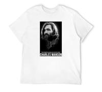 Men T Shirt Charles Manson Helter Skelter Serial Killer Memorial Fashion D for Loose Tee Shirt Men T-Shirt WhiteM
