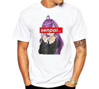 Men T Shirt Fashion Japanese Anime Girl Shirt Notice Me Senpai T Shirt White L