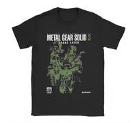 Men T-Shirt Metal Gear Solid 3 Snake Awesome Pure Cotton Tees Short Sleeve T Shirts Black XL