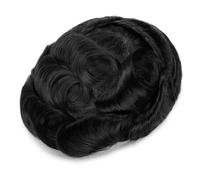 Men Toupee Natural Swiss Lace Wig Double Knots Human Hair System Invisible Men's Capillary Prosthesis Unit 6 inches 7x9#free#100#1#
