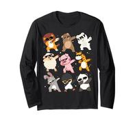 Men Women And Kids Dabbing Animals Wildlife Birthday Parties Maglia a Manica