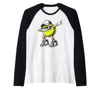 Men Women And Kids Funny Dabbing Tennis Ball Sports Lover Maglia con Maniche Raglan