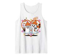 Men Women Autumn Spooky Halloween Cute Ghost Drinking Coffee Canotta