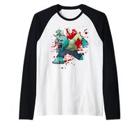 Men Women Horror Scary Blood Halloween Zombie Fans Thriller Maglia con Maniche Raglan