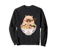 Men Women Kids Cute Capybara Eating Ramen Japanese Noodles Felpa