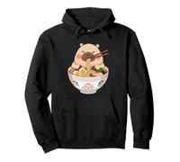 Men Women Kids Cute Capybara Eating Ramen Japanese Noodles Felpa con Cappuccio