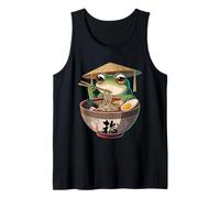 Men Women Kids Cute Frog Eating Ramen Japanese Noodles Canotta