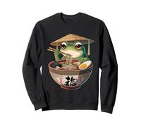 Men Women Kids Cute Frog Eating Ramen Japanese Noodles Felpa