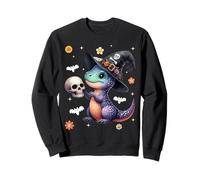 Men Women Kids Dinosaur Spooky Halloween Trendy Groovy Retro Felpa