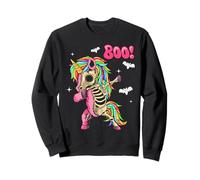 Men Women Kids Funny Dabbing Unicorn Boo Spooky Halloween Felpa