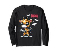 Men Women Kids Funny Giraffe Boo Spooky Halloween Trendy Maglia a Manica