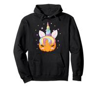 Men Women Kids Groovy Pumpkin Unicorn Boo Spooky Halloween Felpa con Cappuccio