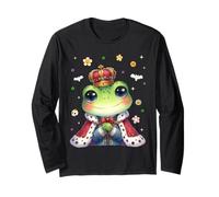 Men Women Kids Groovy Retro Funny Cute Frog Spooky Halloween Maglia a Manica