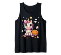 Men Women Kids Groovy Retro Pumpkin Unicorn Spooky Halloween Canotta