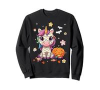 Men Women Kids Groovy Retro Pumpkin Unicorn Spooky Halloween Felpa