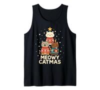 Men Women Kids Meowy Catmas Funny Christmas Cats Cat Lovers Canotta