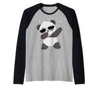 Men Women Kids Panda Dabbing Animals Wildlife Parties Maglia con Maniche Raglan