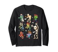Men Women Kids Skeleton Zombies Funny Boo Spooky Halloween Maglia a Manica