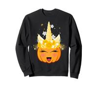 Men Women Kids Spooky Halloween Groovy Pumpkin Unicorn Boo Felpa