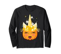 Men Women Kids Spooky Halloween Groovy Pumpkin Unicorn Boo Maglia a Manica
