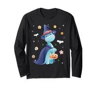Men Women Kids Trendy Groovy Retro Dinosaur Spooky Halloween Maglia a Manica