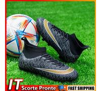 Men Women s Soccer Cleats Firm Ground Football Cleats Rugby Boots (Black 40)
