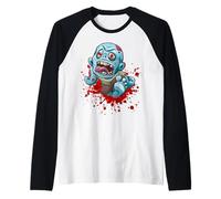 Men Women Scary Horror Blood Halloween Zombie Fans Thriller Maglia con Maniche Raglan