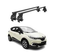 Menabo - Barre da tetto trasversali per Renault Captur 2017-2019 - Galleria da tetto, portabagagli, portabiciclette da tetto, parte da tetto in acciaio 2X, capacità di carico 50 kg