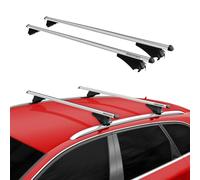 Menabo Barre portapacchi compatibili con Fiat Panda 319 City Cross 2012-2025, in alluminio, 75 kg, argento, 2 pezzi, barre chiuse per portabici, box da tetto, portasci con serratura