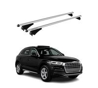 Menabo, Barre Portapacchi Trasversali Barre Portatutto, compatibili con Audi Q5 2017-2022, con certificazione TÜV, 2 pezzi, colore argento