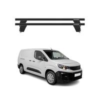Menabo - Barre trasversali per portapacchi compatibili con Peugeot Partner III 2018-2022, 2 pezzi, colore nero