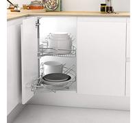 Menage Confort 180º Vassoio semicircolare per angolo da cucina, metallo, larghezza porta 500 mm/altezza prodotto 730-780 mm