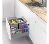 Menage Confort Pattumiera e riciclaggio con coperchio automatico per cassetto da cucina, 16 l + 16 l grigio