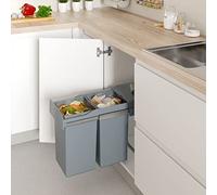 Menage Confort Pattumiera estraibile per armadio da cucina, larghezza 255 mm, con 2 secchi da 14 litri