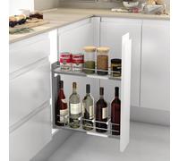 Menage Confort - Portabottiglie guide laterali per mobile di larghezza esterna 150 mm - Acciaio Cromo/Melammina Bianco