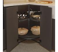 Menage Confort - Vassoi girevoli a 270° con base in melamina- Acciaio Antracite/Melammina Antracite