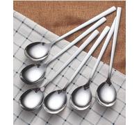 MenagèRe Posate Cucchiaio Coreano Cucchiaio Da Minestra Cucchiaio Da Cena A Manica Lunga Cucchiaio Da Riso Cucchiaio Da Tavolo Per La Casa Cucine (Argento One Size)