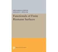 Menahem Schiffer Donald Clayton Sp Functionals of Finite Riemann Sur (Tascabile)