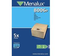 Menalux 8006 P - Confezione di 5 sacchetti di carta per aspirapolvere AKA/BSS/Complex/Format/Ariete/Chromex/Indesit/Mondilec/VIVA