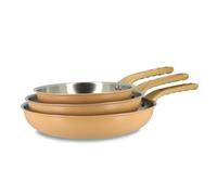 MENASTYL - Set 3 padelle easynox 20/24/28 cm in acciaio inox e alluminio corallo - 6014246